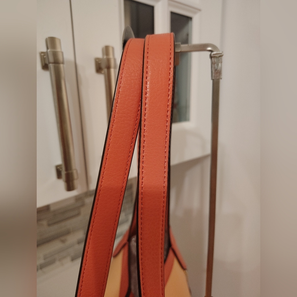 Coach Horse & Carriage Tote - LIKE NEW Tan and Salmon Pink (MSRP $398) - Picture 9 of 16